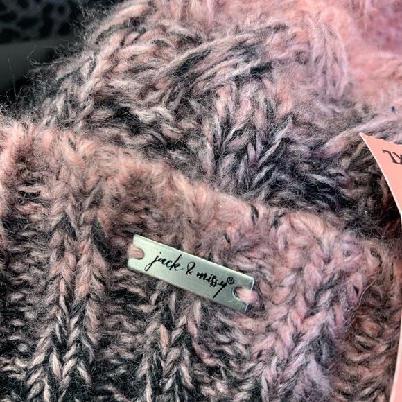 New!! jack & missy pink black knit Beanie hat - Picture 5 of 9